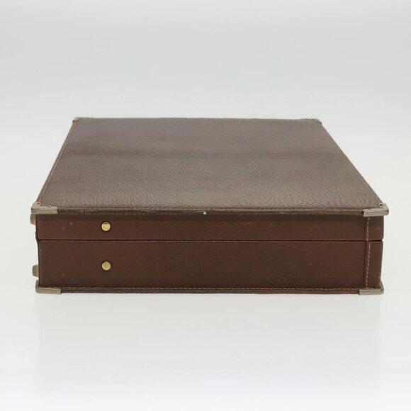 GUCCI Attache Case Trunk Leather Brown Gold - Picture 6 of 15